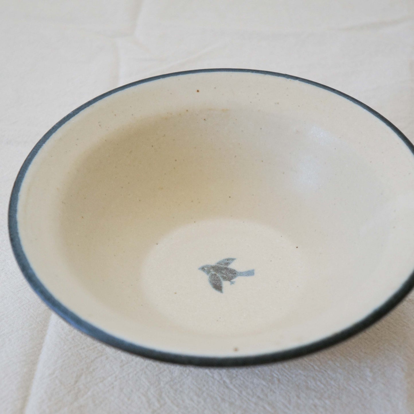 Handcrafted Rim Bowl - Blue Bird Series