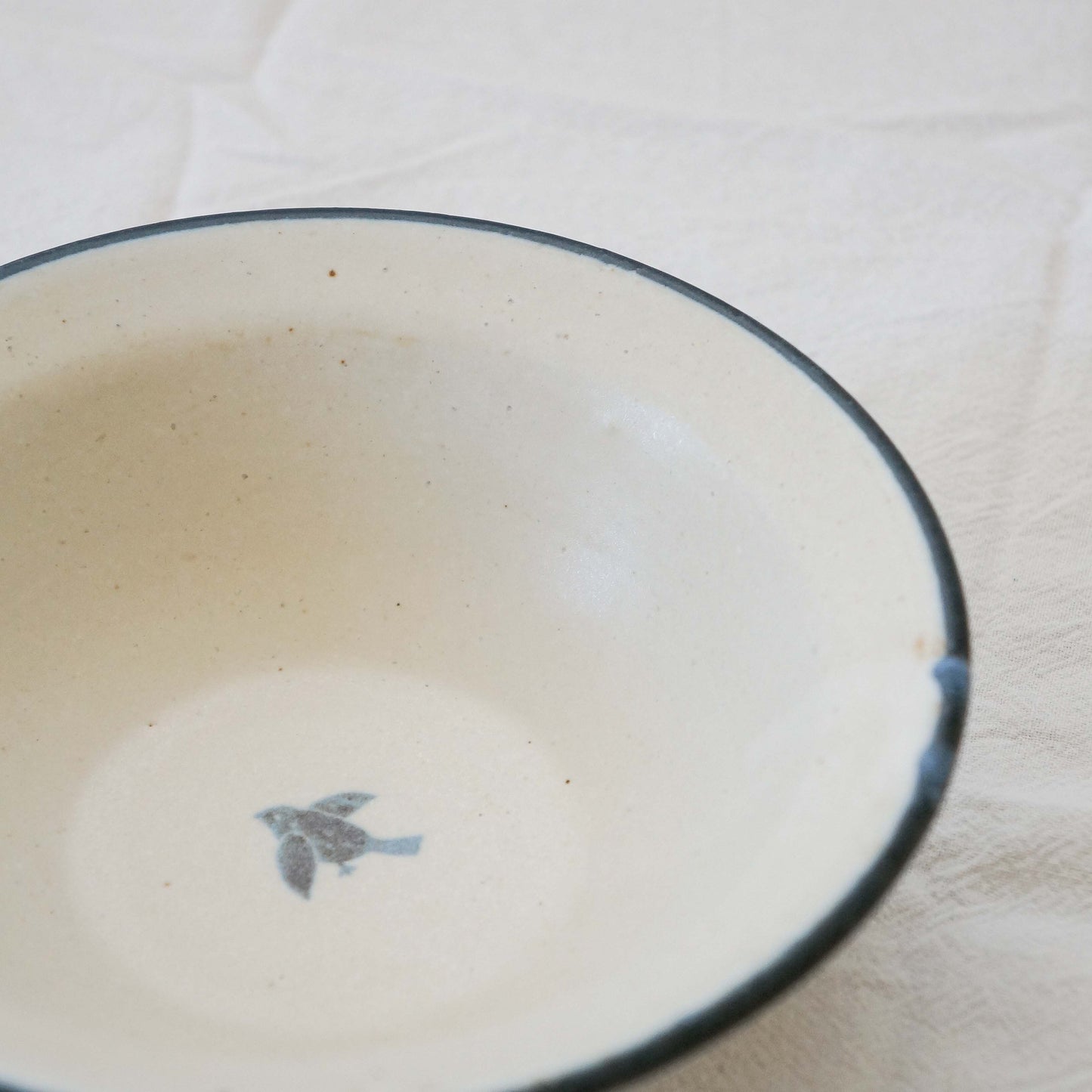 Handcrafted Rim Bowl - Blue Bird Series